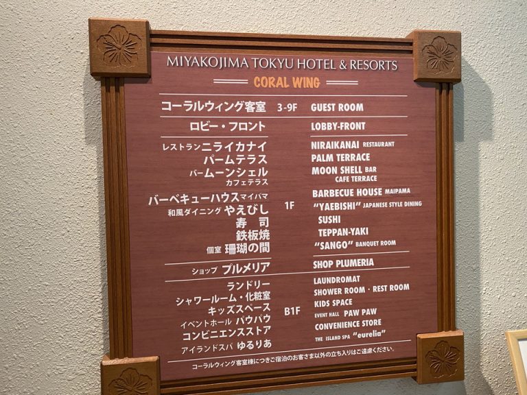 コーラルウイング(新館)1F エレベターホール 案内板