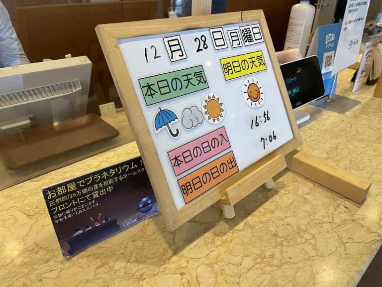 フロントの天気案内