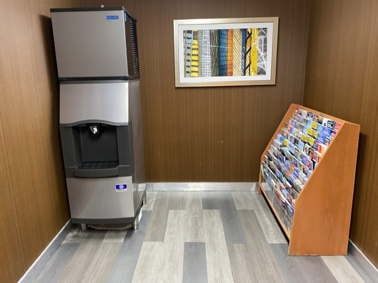 一階にはアイスマシンとガイドが設置されていました