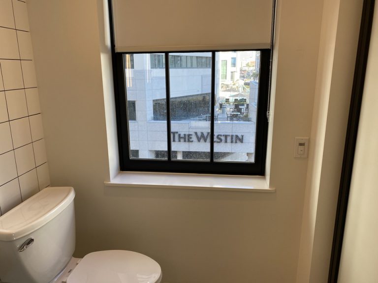 トイレ真横には窓ガラスがありあました