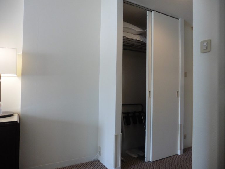 ハンガーの数も充分、アイロン、ズボンプレッッサー、予備の枕もあります