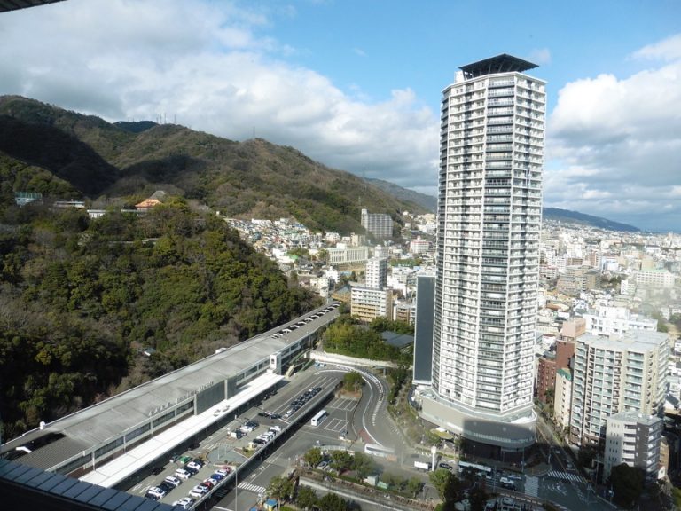 山側の景色、もう少ししたら桜でいっぱいになります