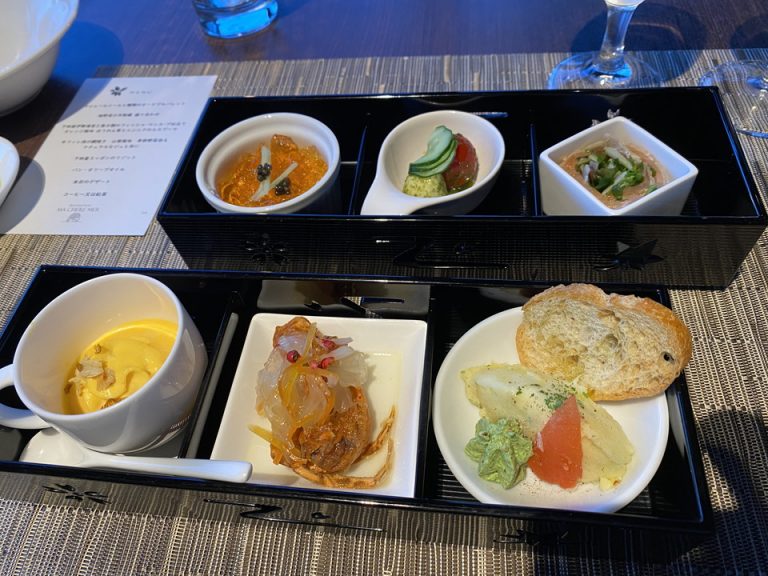 夕食 マシェールメール6種類のオードブルパレット