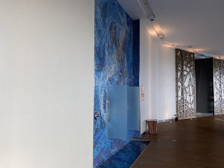 プール脇にトイレはありますが、着替えロッカーはありませんでした。シャワーはプール脇の一角にオープンスタイルでありました。