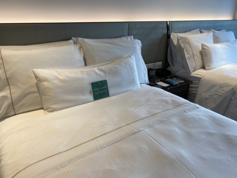 ベッドのシーツは清潔でぱりっとして心地よいものでした。