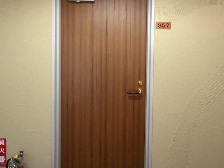 客室入口外観ドア (これ以上後ろに引けませんでした)