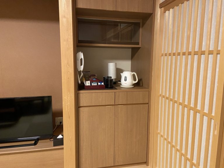 備え付けのカフェコーナー