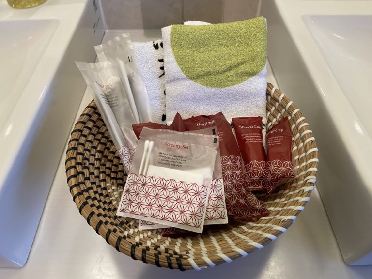 可愛い手ぬぐいとアメニティ
