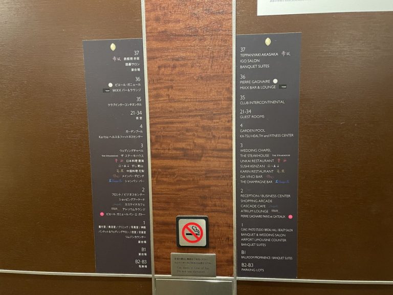 エレベーターホールにあるフロアガイド