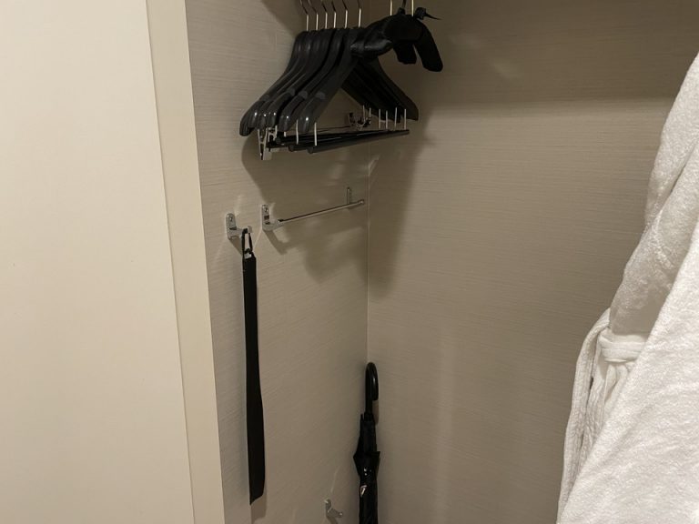 クローゼット内部のハンガー