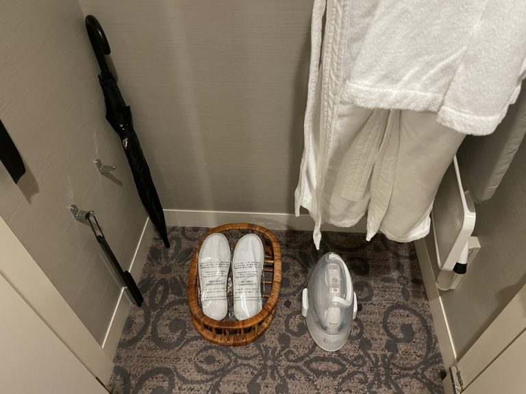 クローゼット下部のスリッパ・アイロン・靴べら・傘