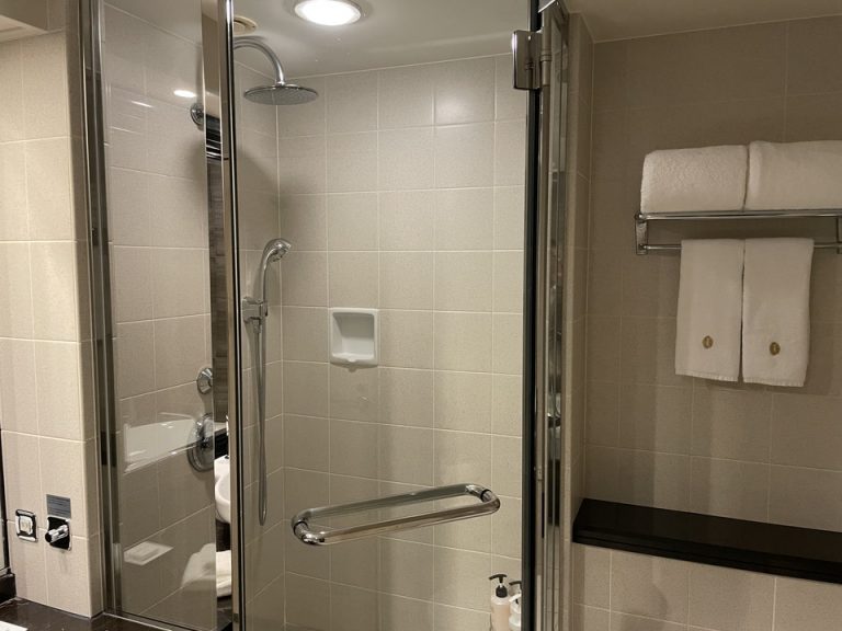 バスルーム内のシャワーブースと