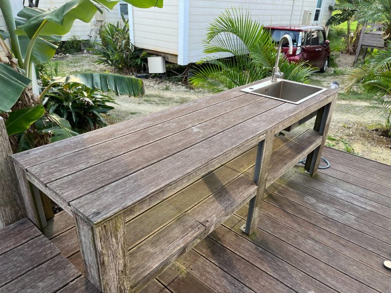 コテージ前の炊事場