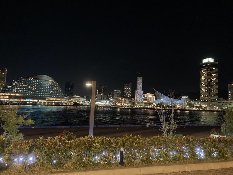ホテル前通路からみた夜景(1)