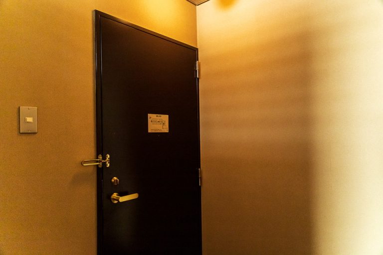 客室内観ドア。少し暗かったです。