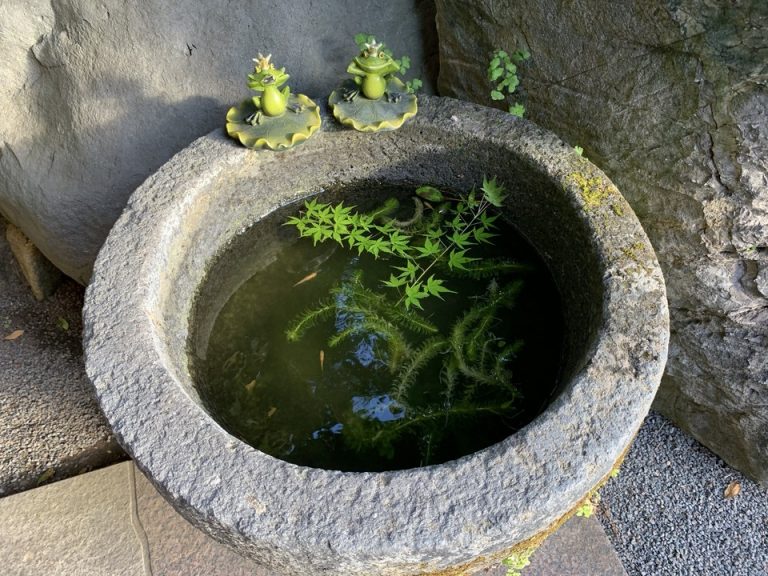 正面玄関にあった石の水槽