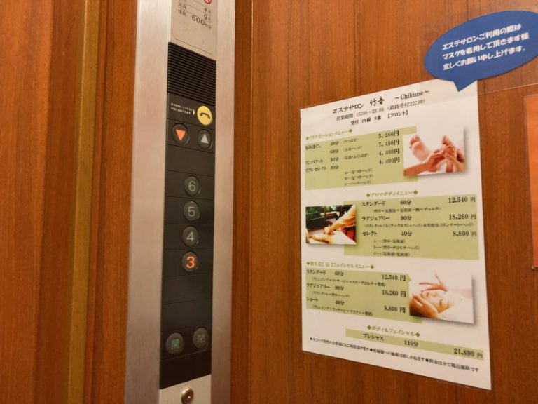 エレベーター内のボタン