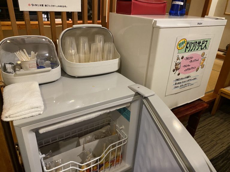 大浴場近くのドリンクコーナー