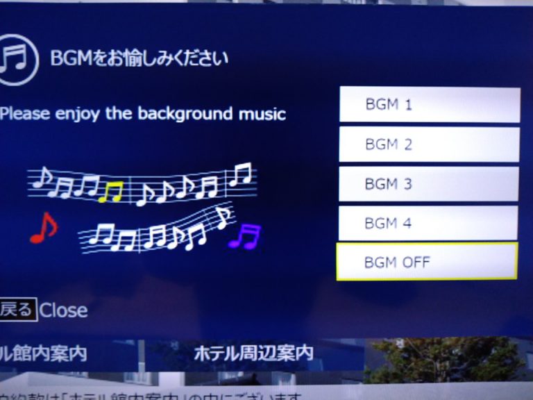 TV画面でBGMが変えられます
