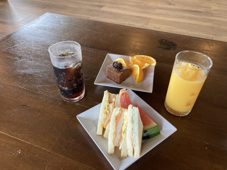 軽食やデザート、フルーツも食べ放題です