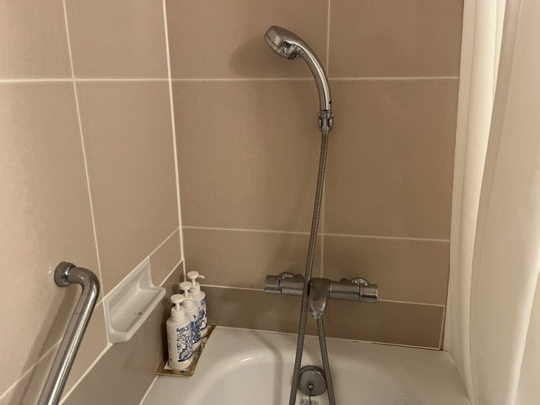 お部屋のバスルームのシャワー