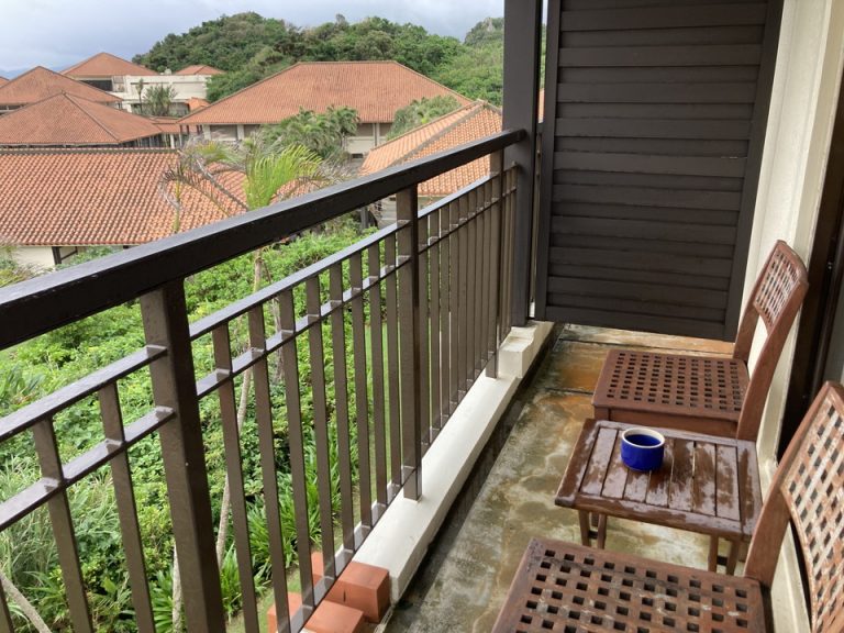 ベランダはそこまで広さはありませんが、景色を眺めるには十分です