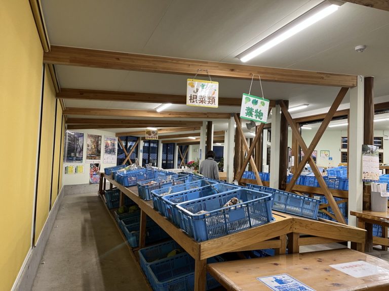 道の駅の中。新鮮な野菜が沢山売っていました。売っていました。