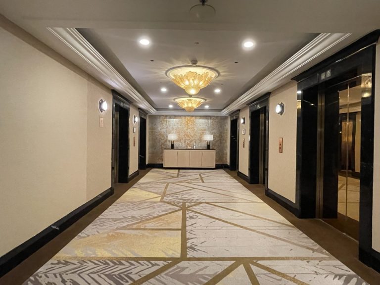 エレベーターから客室フロア到着 廊下