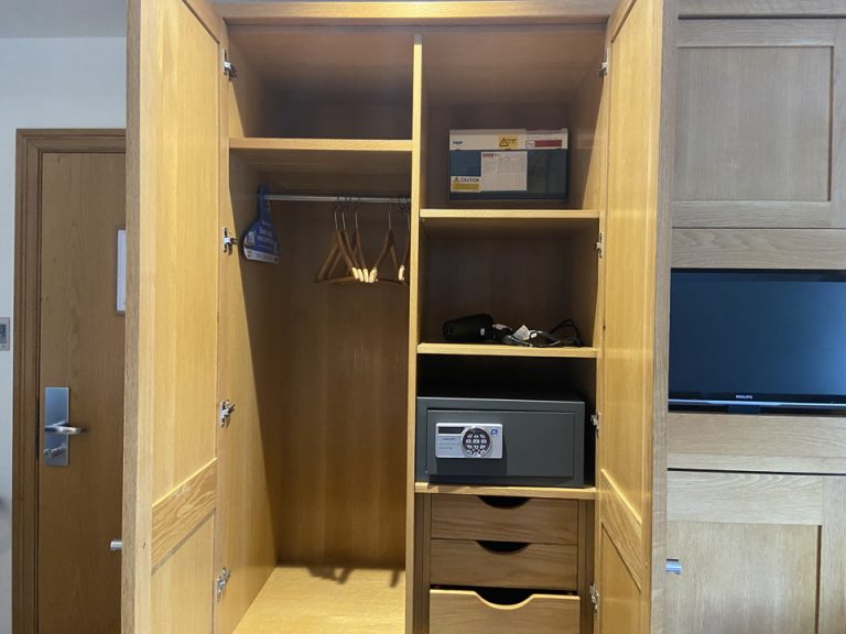 客室内棚(扉が開いている)