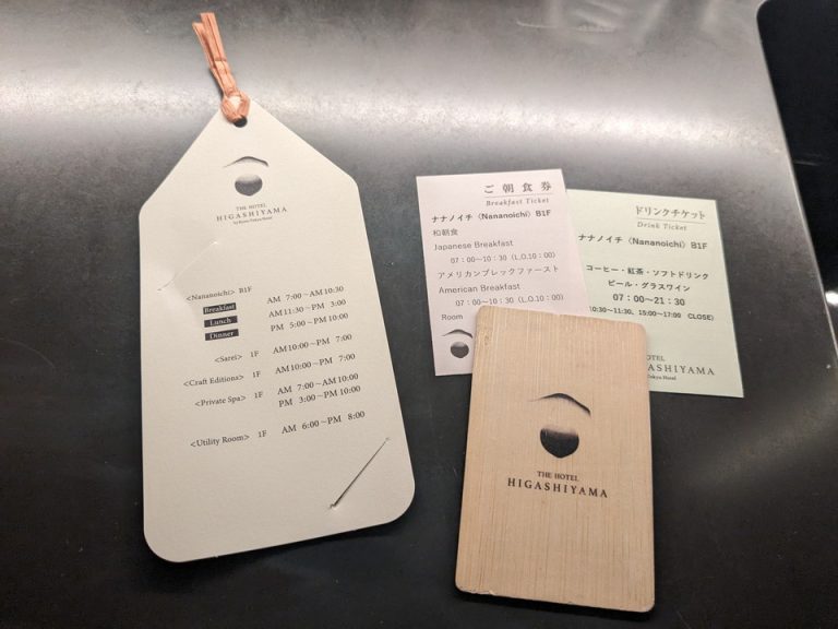 ルームキーは木製