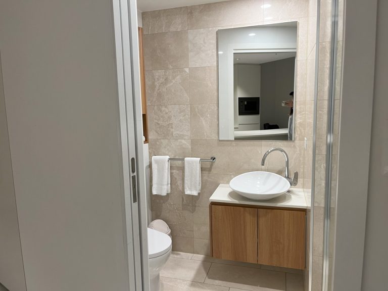 バスルーム入り口から全景(別角度、トイレと一緒でした)