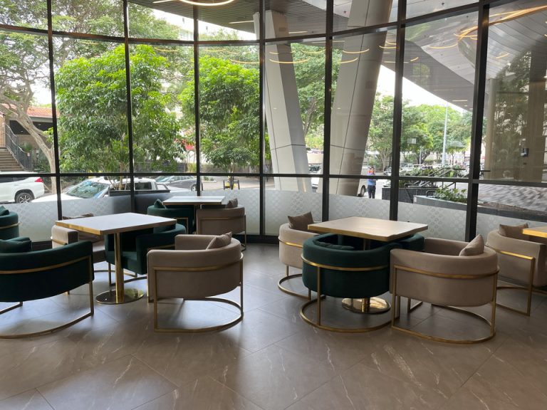 レセプション横のカフェ座席