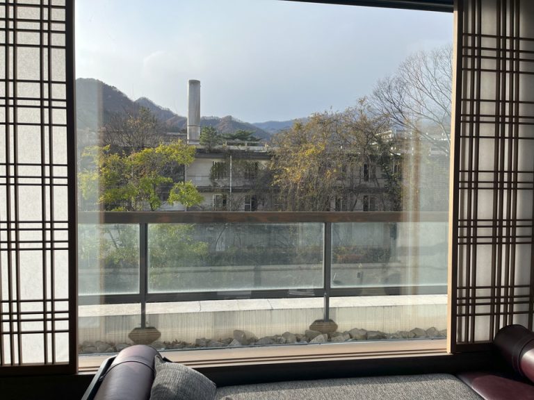 部屋からの景観 開けられない窓です。よってバルコニーはなかったです。