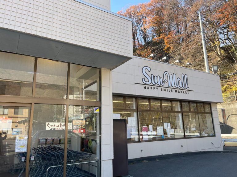 宿から車で5分、スーパーありました。