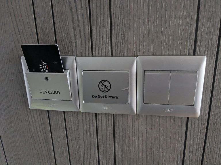 入口ドア横のスイッチ