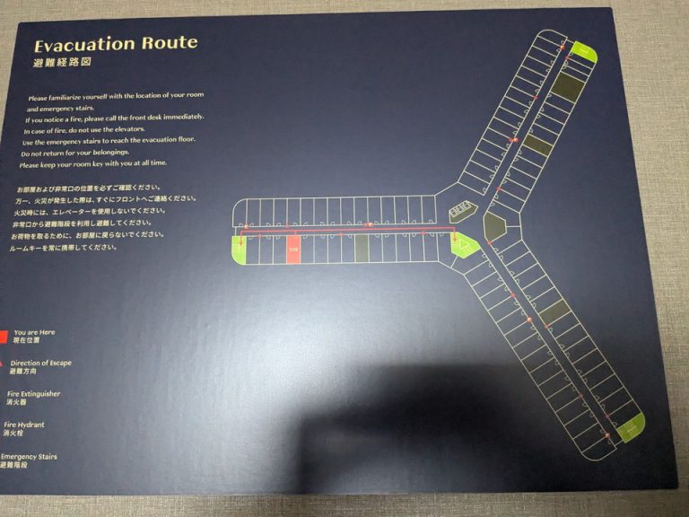 客室階案内図(建物はYの字のような構造です)