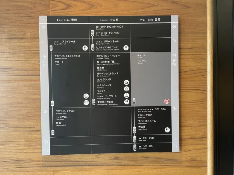 エレベーター横案内図