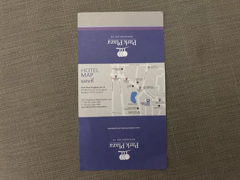 フロントでもらえるホテル周辺地図