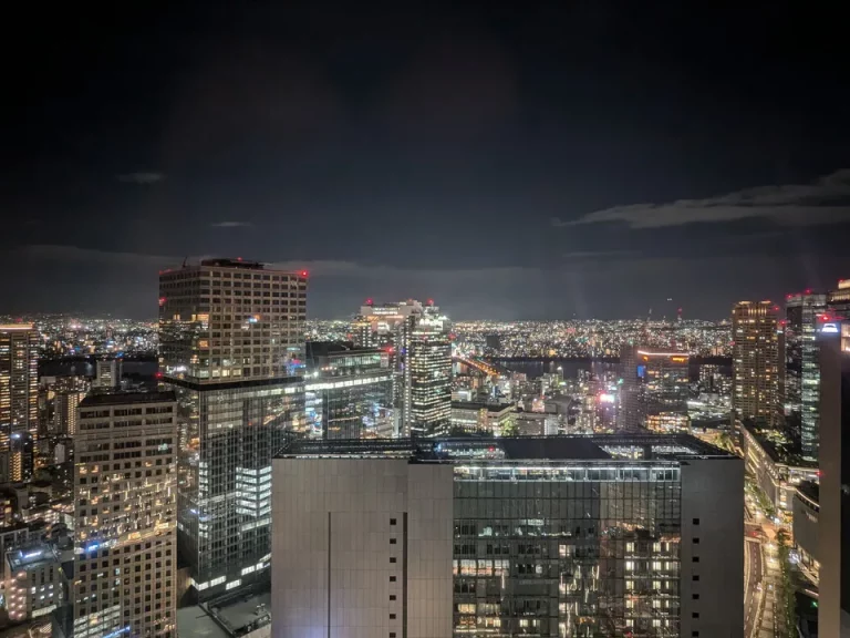 部屋からの眺望夜(梅田スカイビル方向)