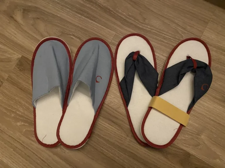 使い捨てスリッパは2種類あり、片方は鼻緒タイプでした。