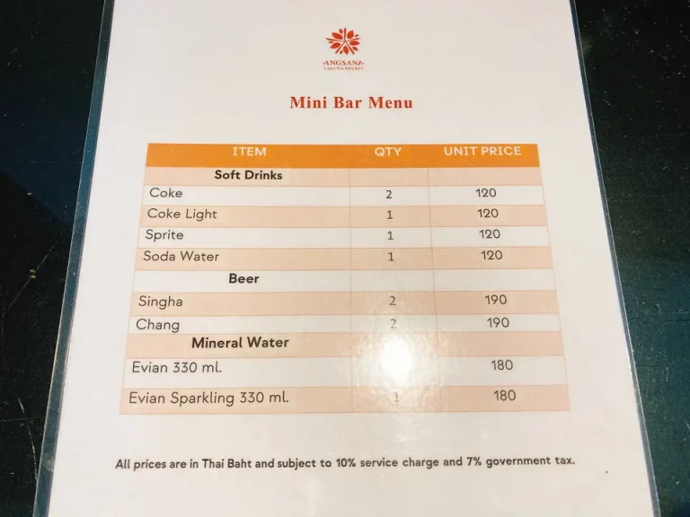 ミニバー値段
